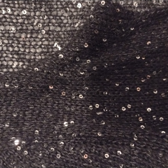 NWOT H&M Divided Black Knit Sequins Shrug Sweater Cardigan Size Small Size 4 - Picture 5 of 16